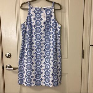 NWT Ann Taylor Blue and White Geometric Sundress SZ 8 $110